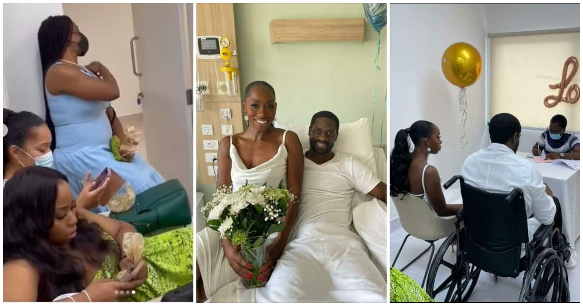 Lekki hospital, hospital wedding in Nigeria, couple wed in Nigerian hospital, few guests at wedding