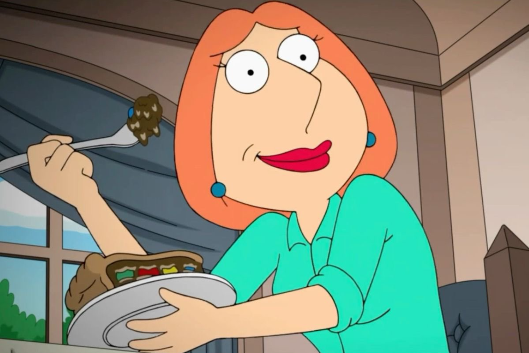 Lois Griffin is eating