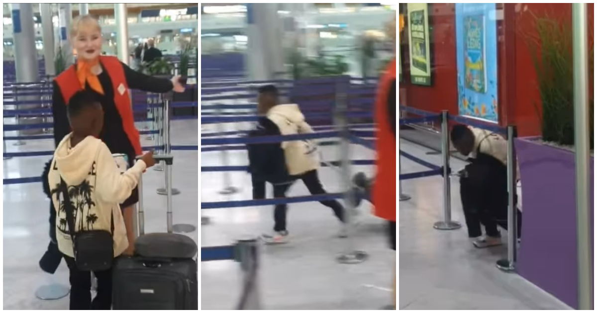 Photo of Yao Dabo court avec sa valise dans un aéroport en France alors qu’il se précipite vers le Ghana après une longue tournée en Europe