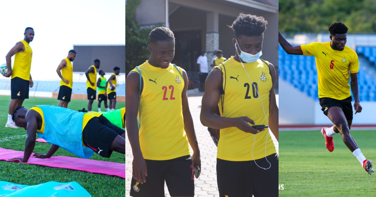 Black Stars players training. SOURCE: Twitter/ @Team_GhanaMen