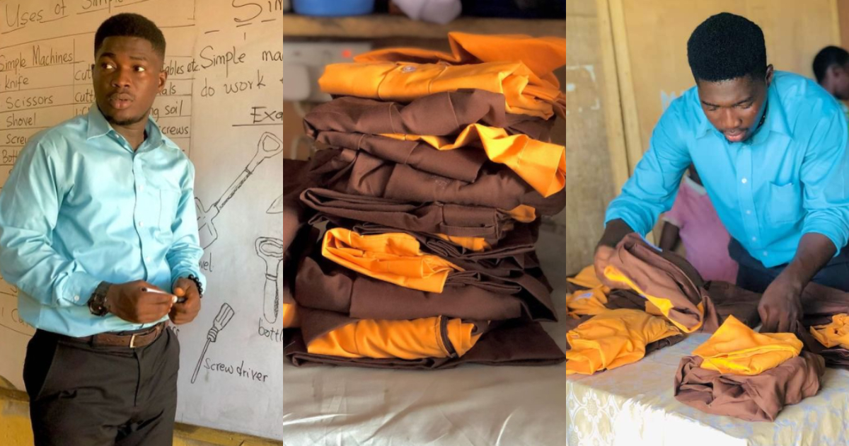 Ghanaian teacher provides students with uniforms