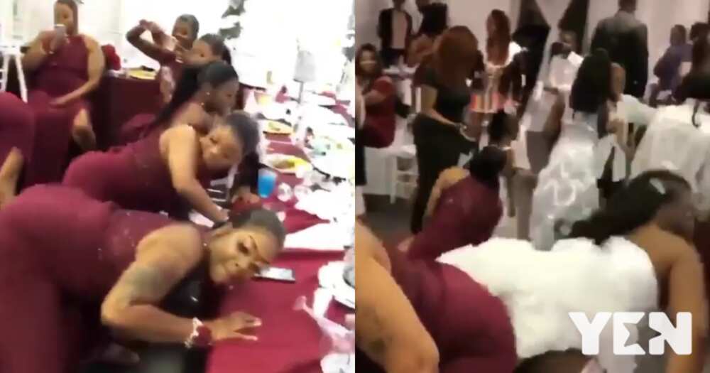 Bride's pant shows pant at her wedding while twerking with her maids (video)
