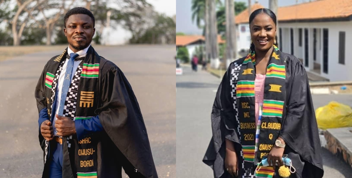 A Ghanaian lady Claudia and her husband who graduated with master's degrees together