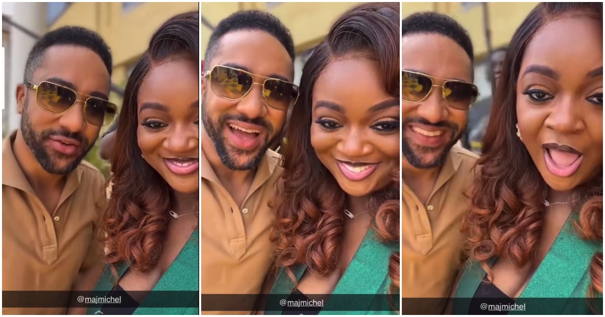 Majid Michel Leaves Jackie Appiah Stunned; Jokingly Says He Wants To Have Babies With Her