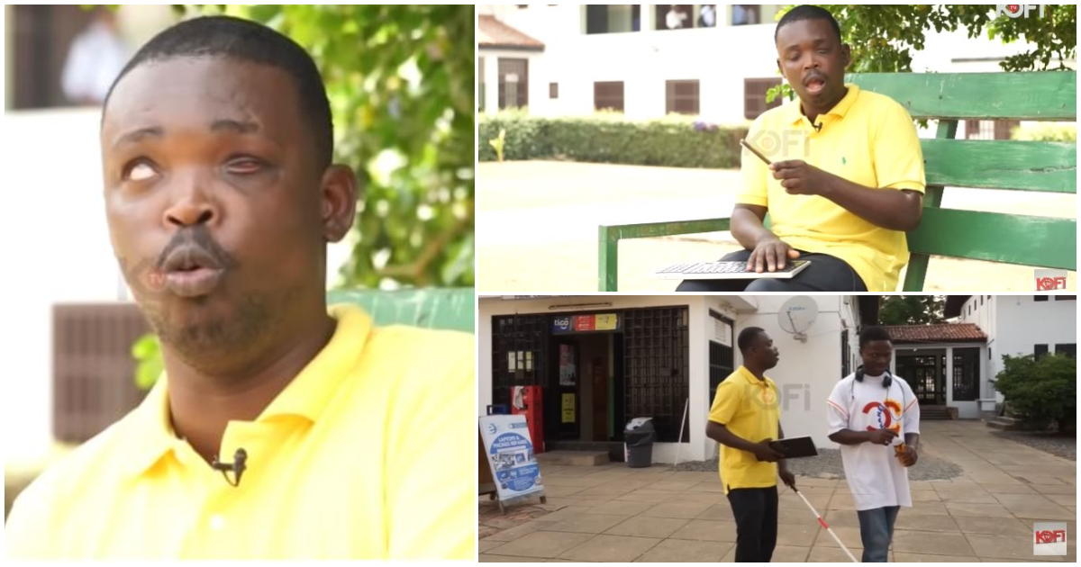 Afari Duodu is a blind student at the University of Ghana