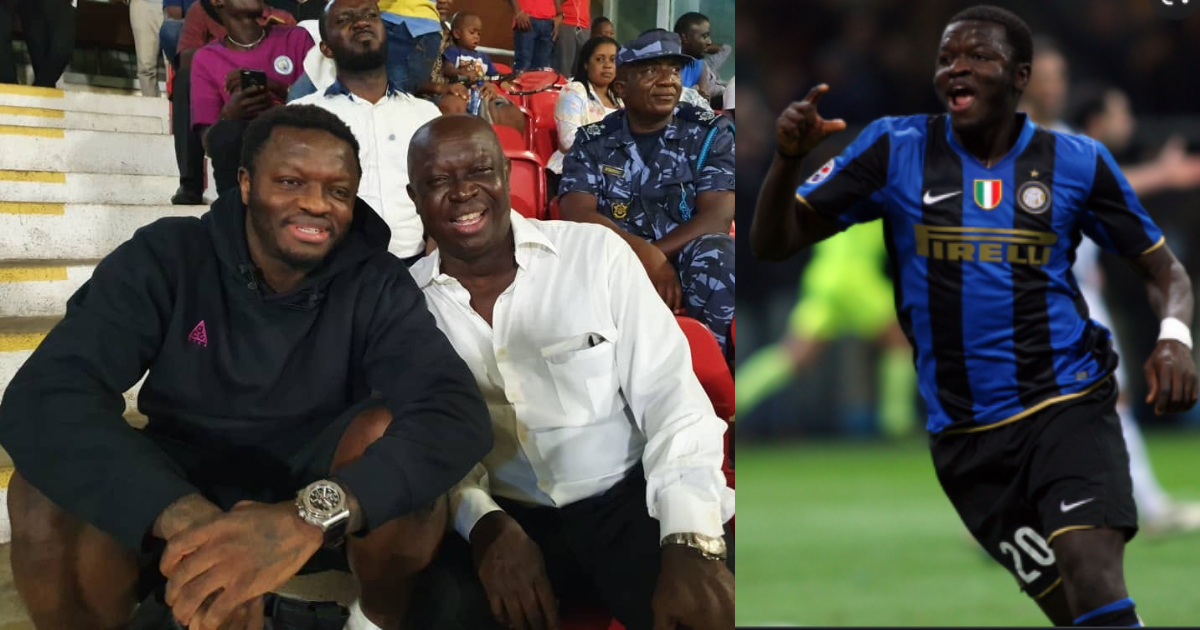 Throwback photo of Sulley Muntari and Kwabena Yeboah watching a game in Accra pops up