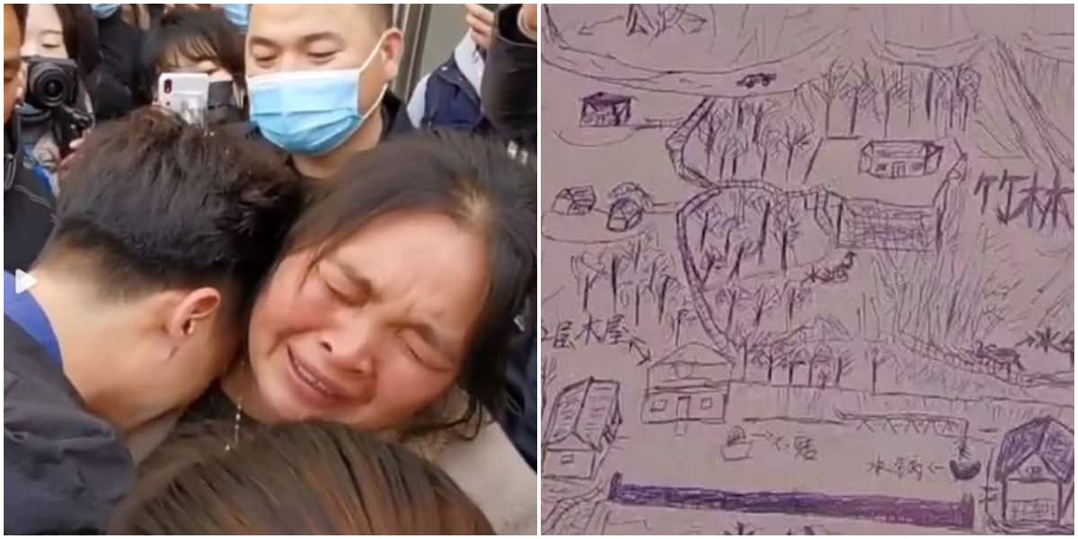 Joy as man snatched at age 4 reunites with real mum thanks to memory drawing of his village that went viral