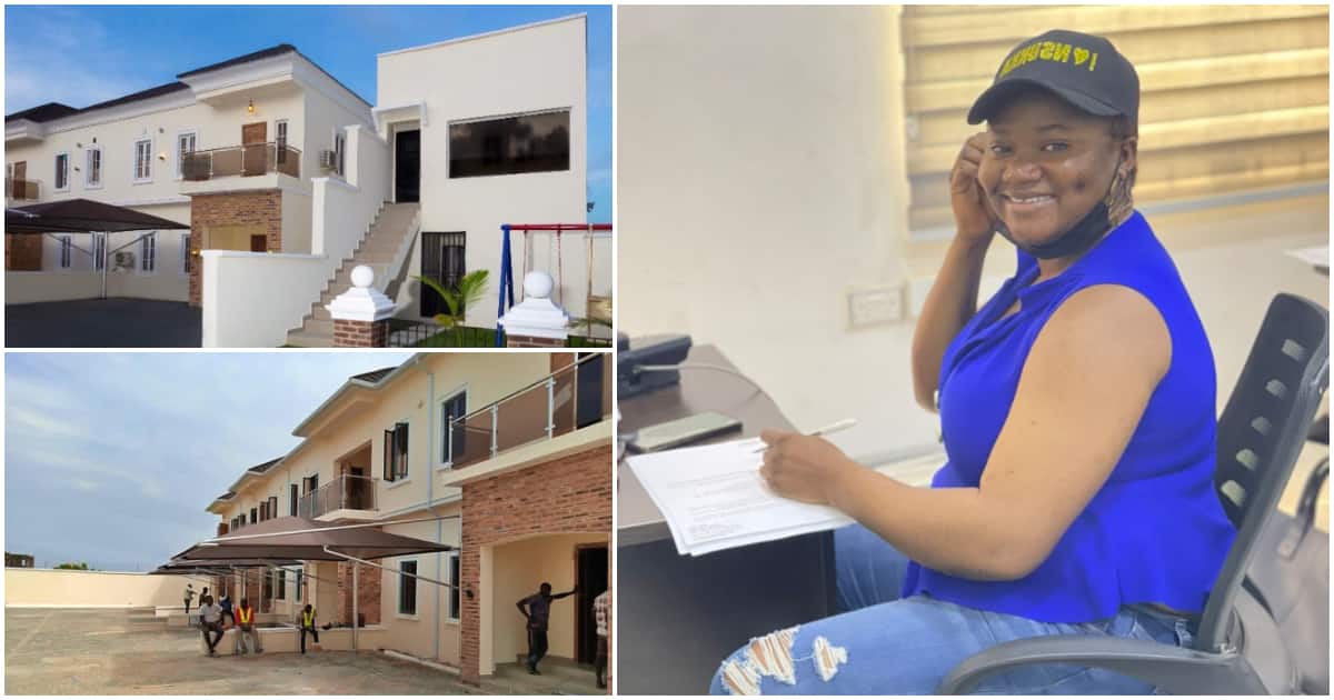 Latest landlady: Young woman shows off big house she bought in Lagos