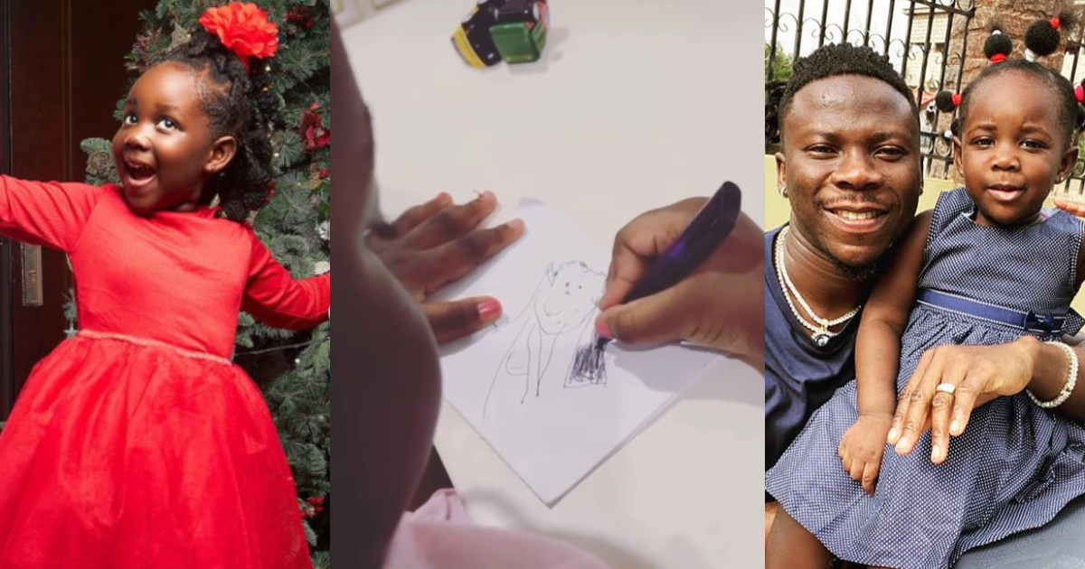 Stonebwoy’s Daughter Jidula Draws herself; Gives Touching Response when Mother Compliments her