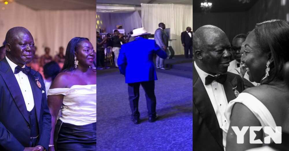 Asantehene and his wife dance to Amakye Dede's song at World Meets in Ghana dinner (video)