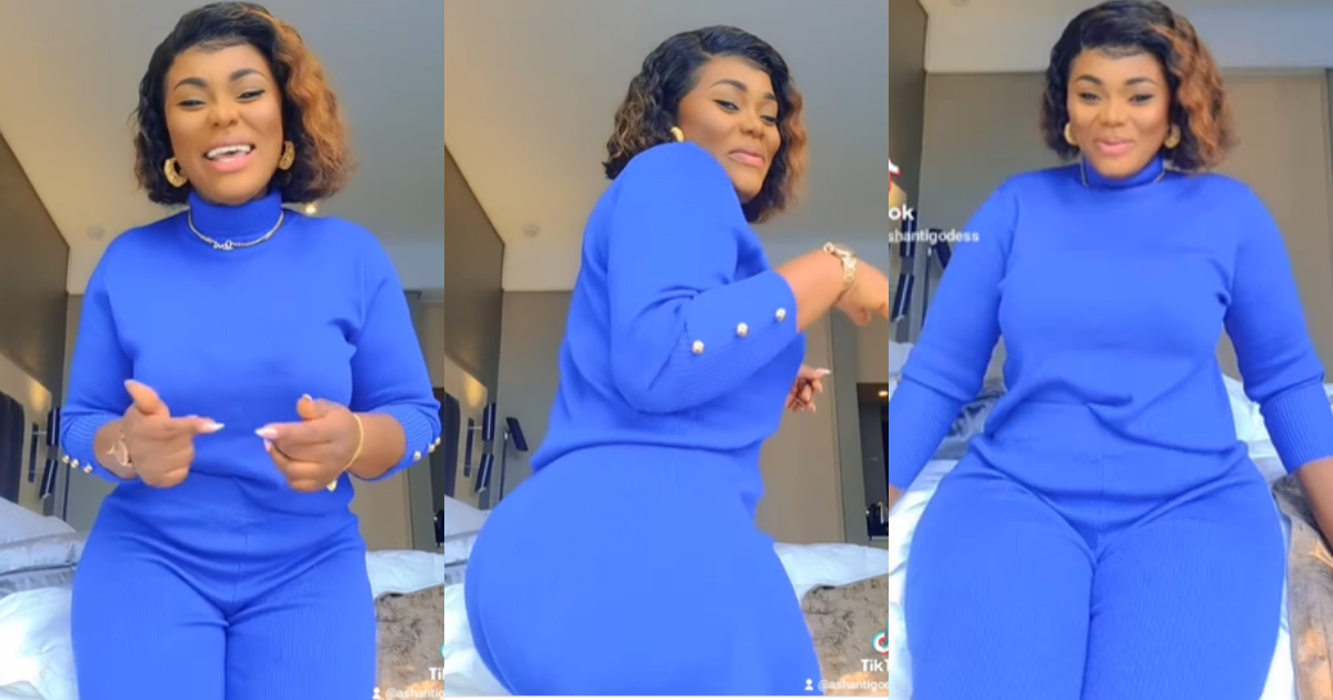 Dr Kwaku Oteng’s Wife Akua GMB Sings and Dances with her Back to Camera in Luxury Bedroom
