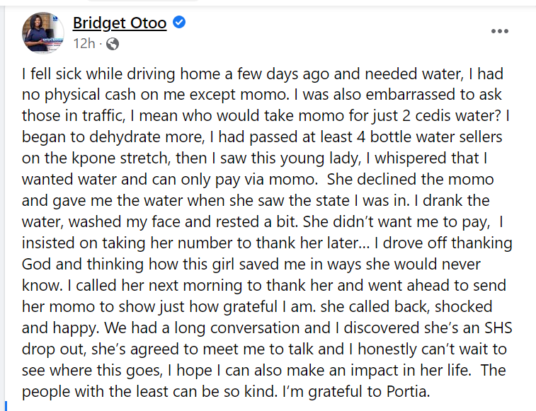 Bridget Otoo shares testimony