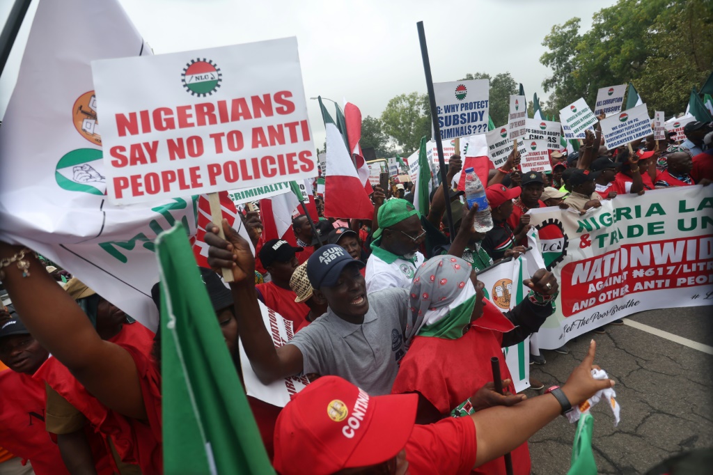 The nationwide walkout was called by the two main workers unions --the Nigerian Labour Congress (NLC) and the Trade Union Congress (TUC)