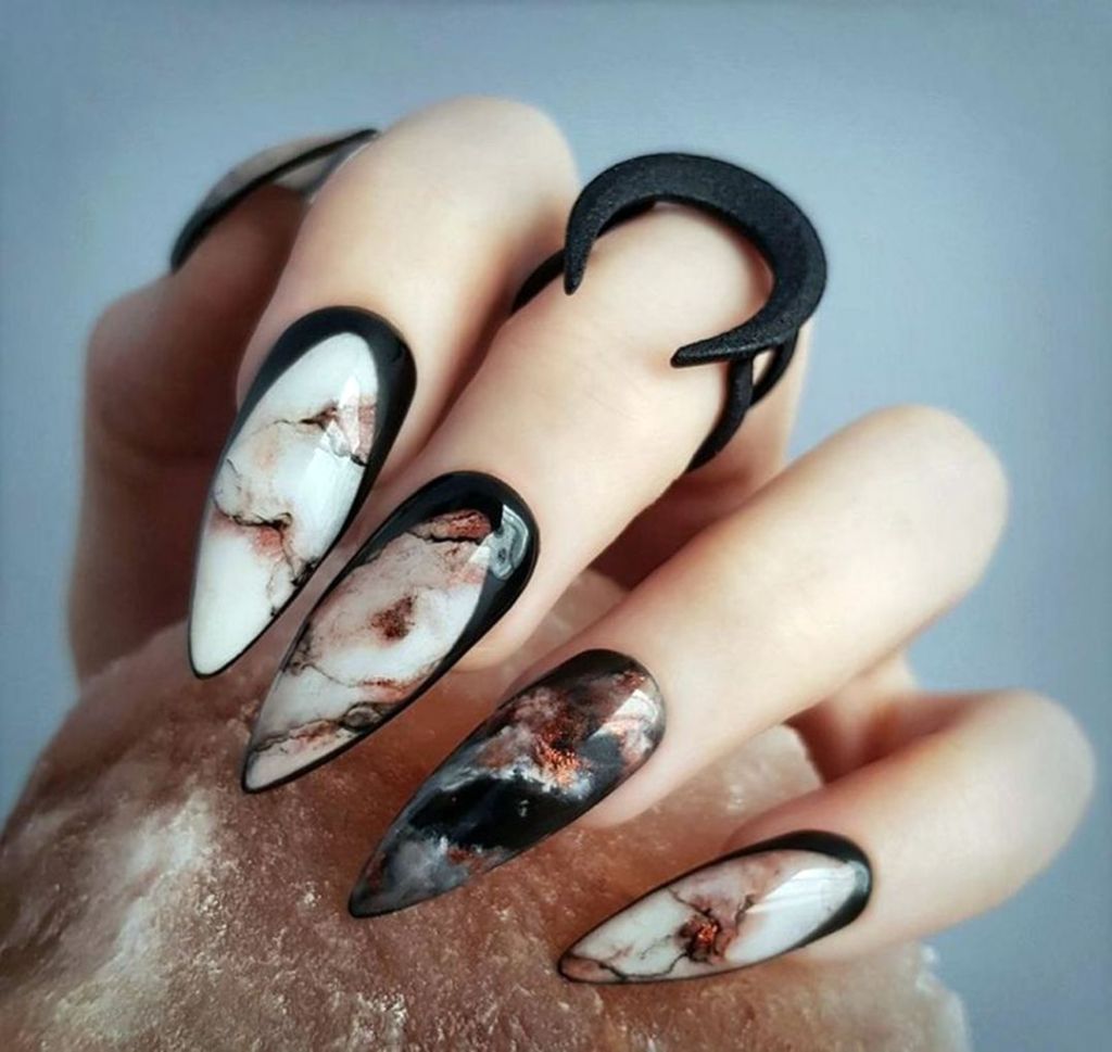 Manicure of the Month: Smoke Marble Nails - living after midnite