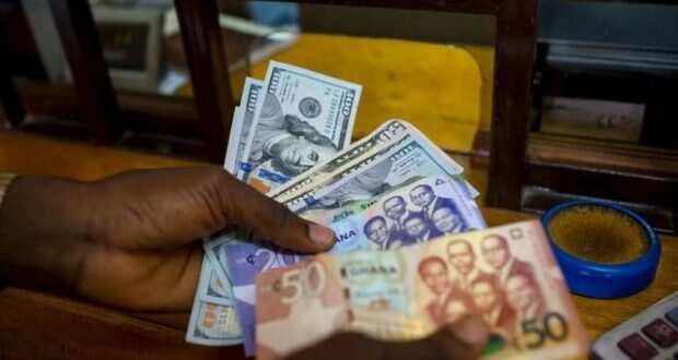 Ghana cedis and dollar