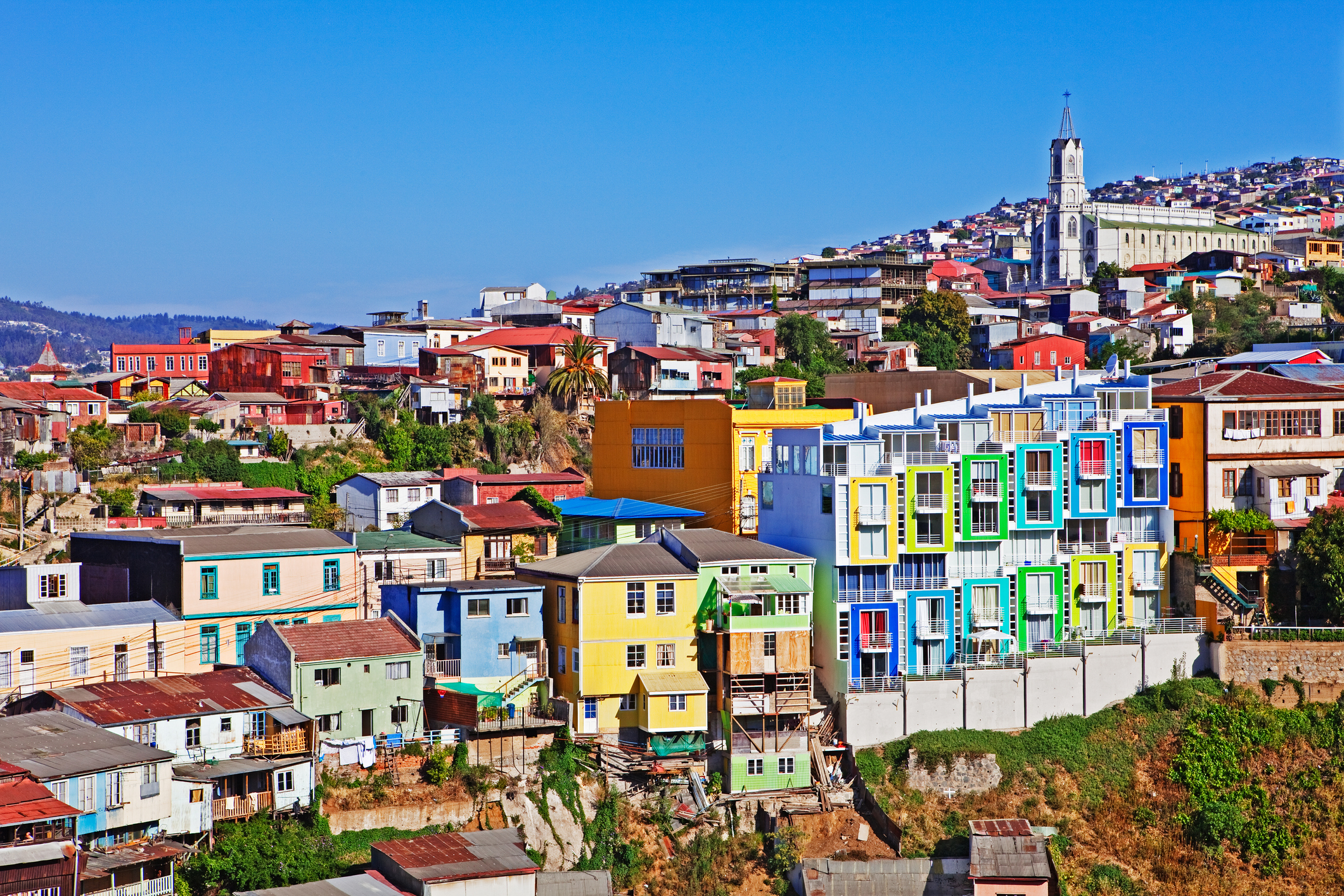 An ariel view of view of Valparaíso, Chile