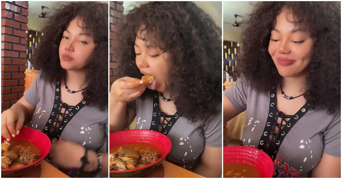 Nadia Buari Eats Fufu