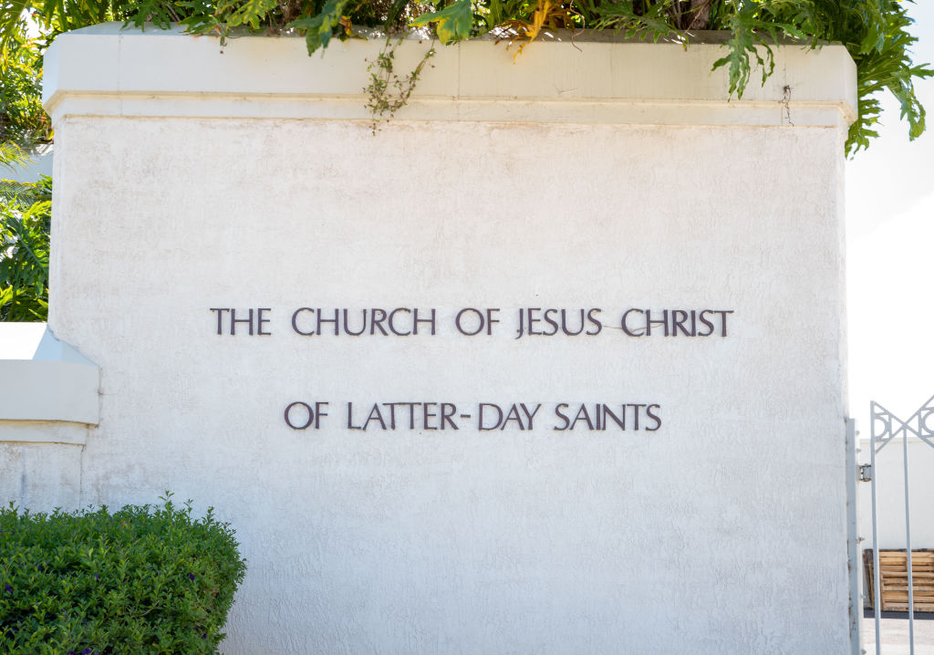 The signage of the LDS San Diego California Temple
