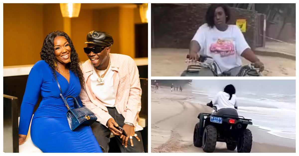 Stonebwoy and wife share lovely moment ate the beach with dope riding skills