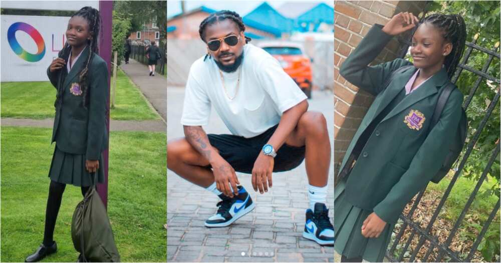 Samini shows off his tall and smart daughter as she begins studies at top UK school; drops photos
