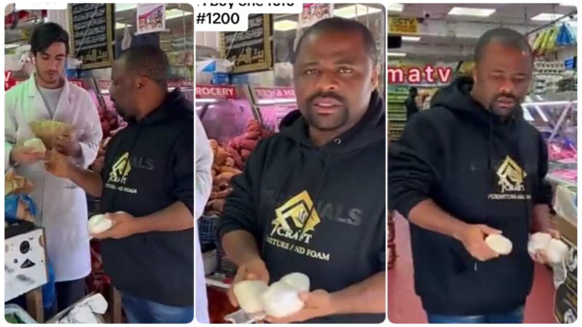 Man in the UK visits store to buy fufu, attendant tells him it goes for GH¢180, he reacts in video