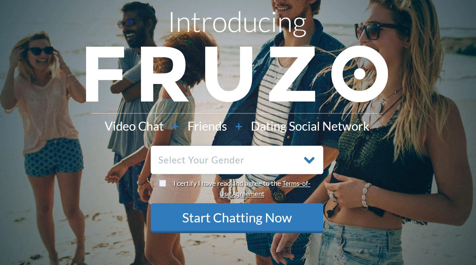 Fruzo's homepage.