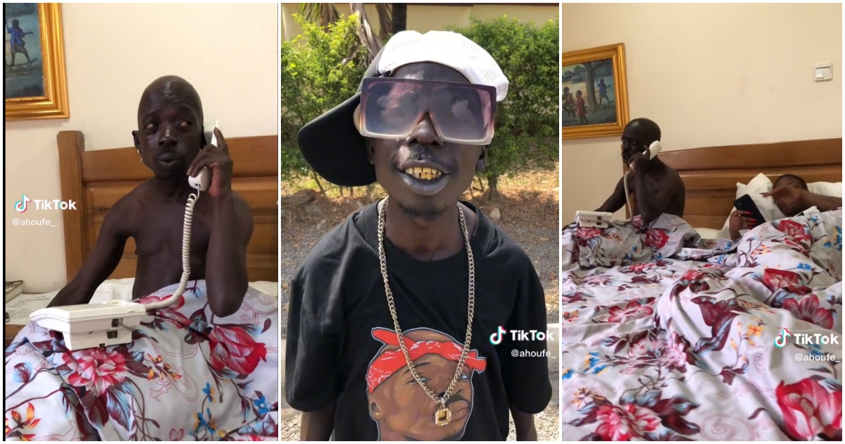 TikTok Sensation Ahuofe Chills In Bed With Pretty Lady; Video Goes Viral