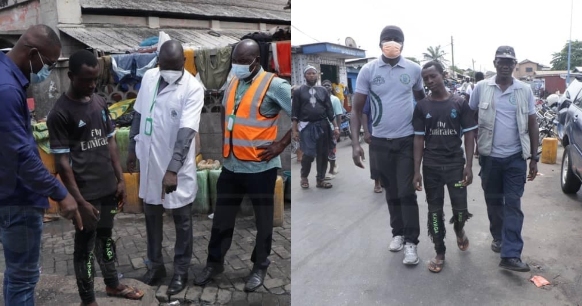 Young man Arrested by Accra Metro Health Inspectors for Throwing Plastic Waste into Gutter