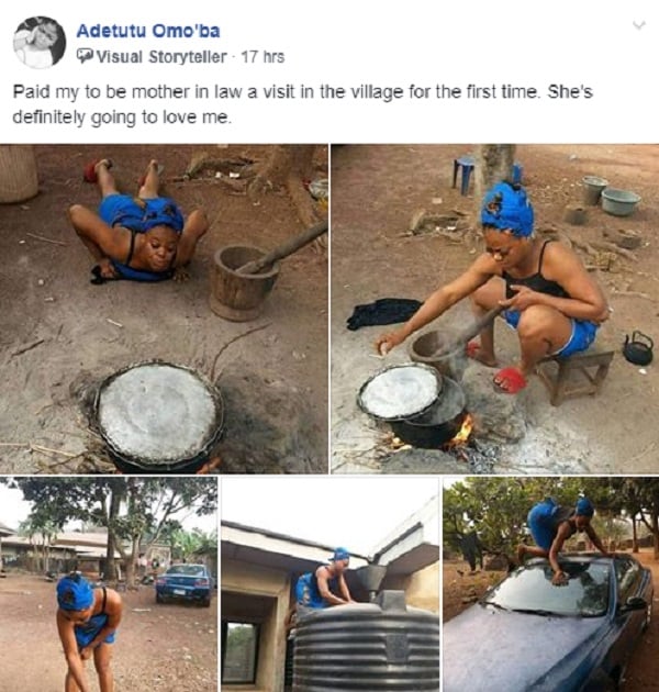 Lady shares photos of how she tried to impress her soon to be mother-in-law