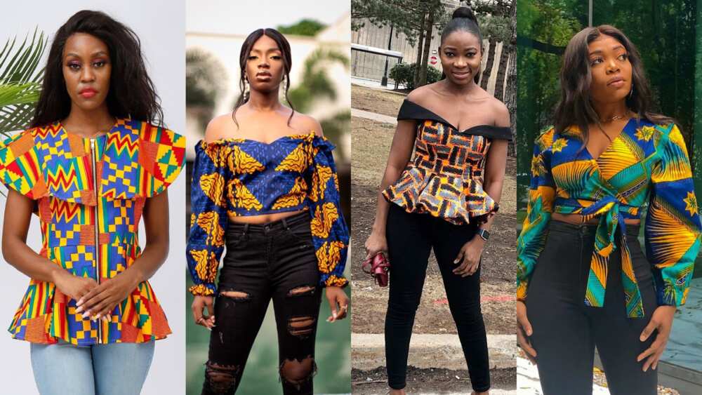 African print tops with jeans