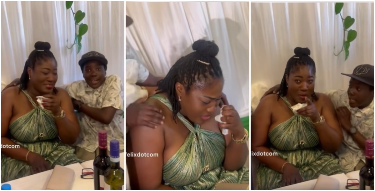 Ghanaian man in Germany organises a surprise birthday party for his wife, she breaks down in video