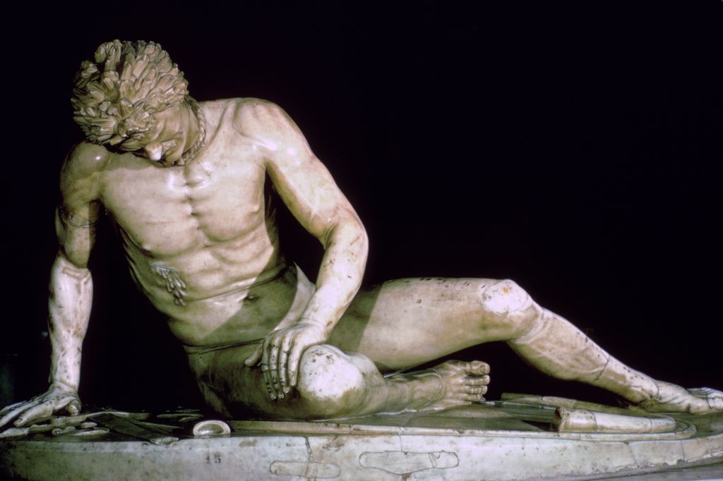 A Roman copy of The Dying Gaul statue in Capitoline Museum.