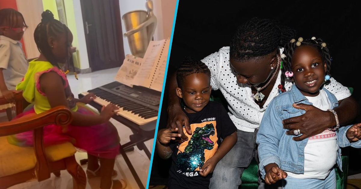 Stonewboy's daughter plays the piano while singing with her brother to celebrate musician's 36th birthday