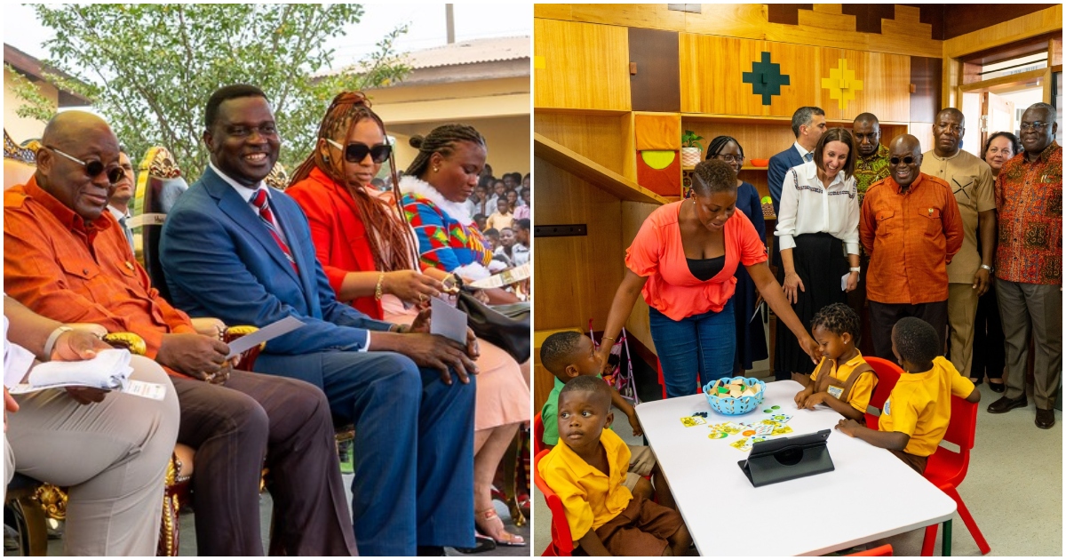 Daddy and daughter moment - Akufo-Addo & Adwoa Safo cut sod for 
 new kindergarten together