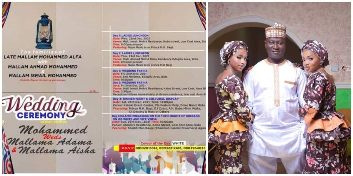 5-day event wedding IV of Nigerian man who is to marry two lookalike ladies at once sparks reactions