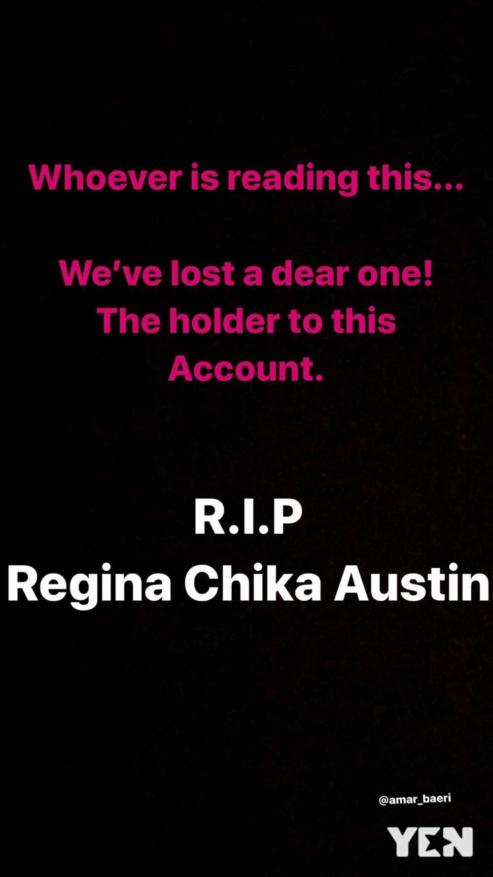 Miss UCC 2018 Regina Chika Austin reported dead