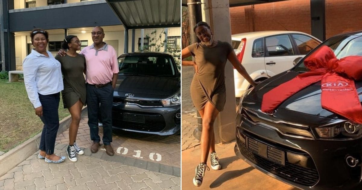 Young lady thanks parents for buying her a car, shares photos online