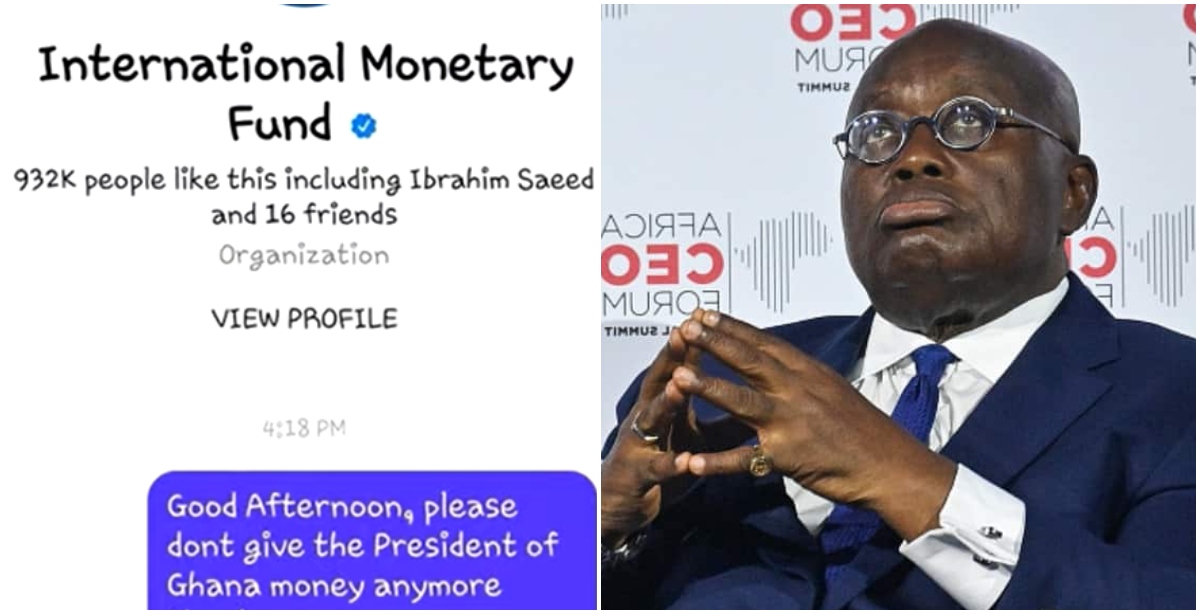 Ghanaian sends message to IMF about lending money to Ghana
