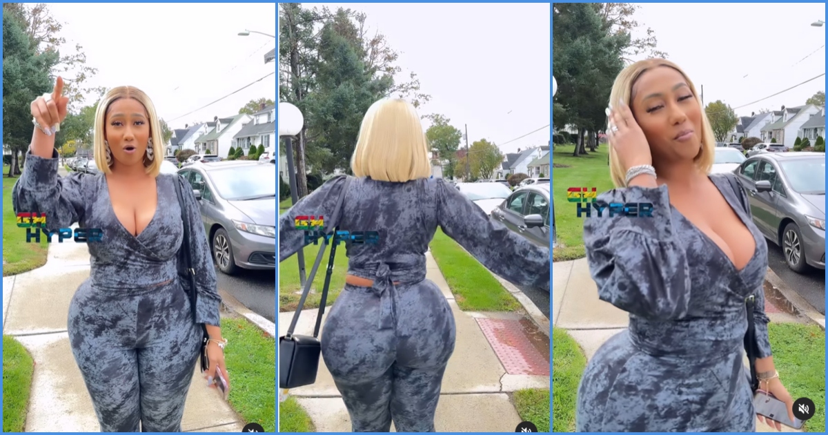 Hajia4Reall spotted chilling on the streets of USA, Ghanaians stunned