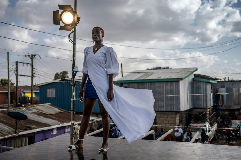 The Kibera catwalk overlooks the rooftops of the massive slum