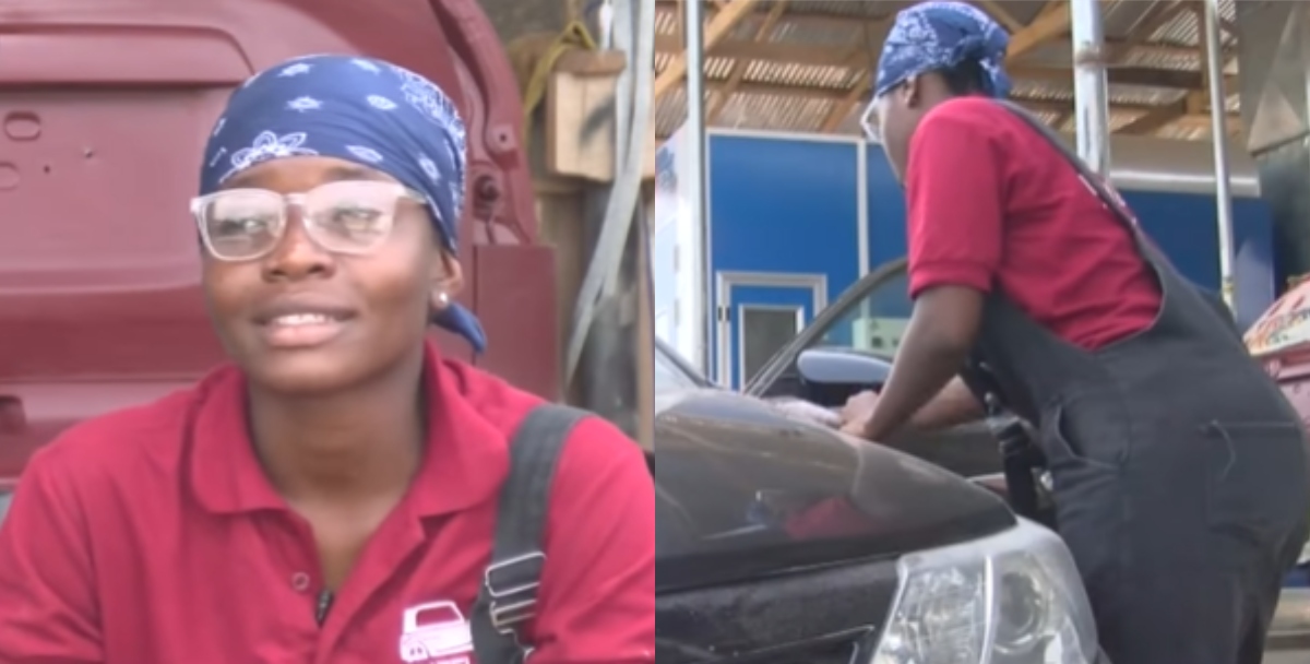 Nayla Ologo, an SHS graduate who is now a car detailing expert