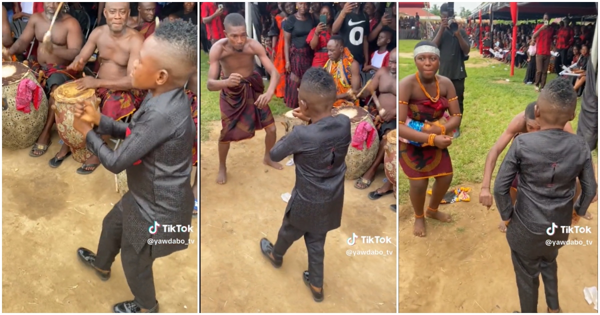 Yaw Dabo energetically does traditional Kete dance, peeps laugh at him