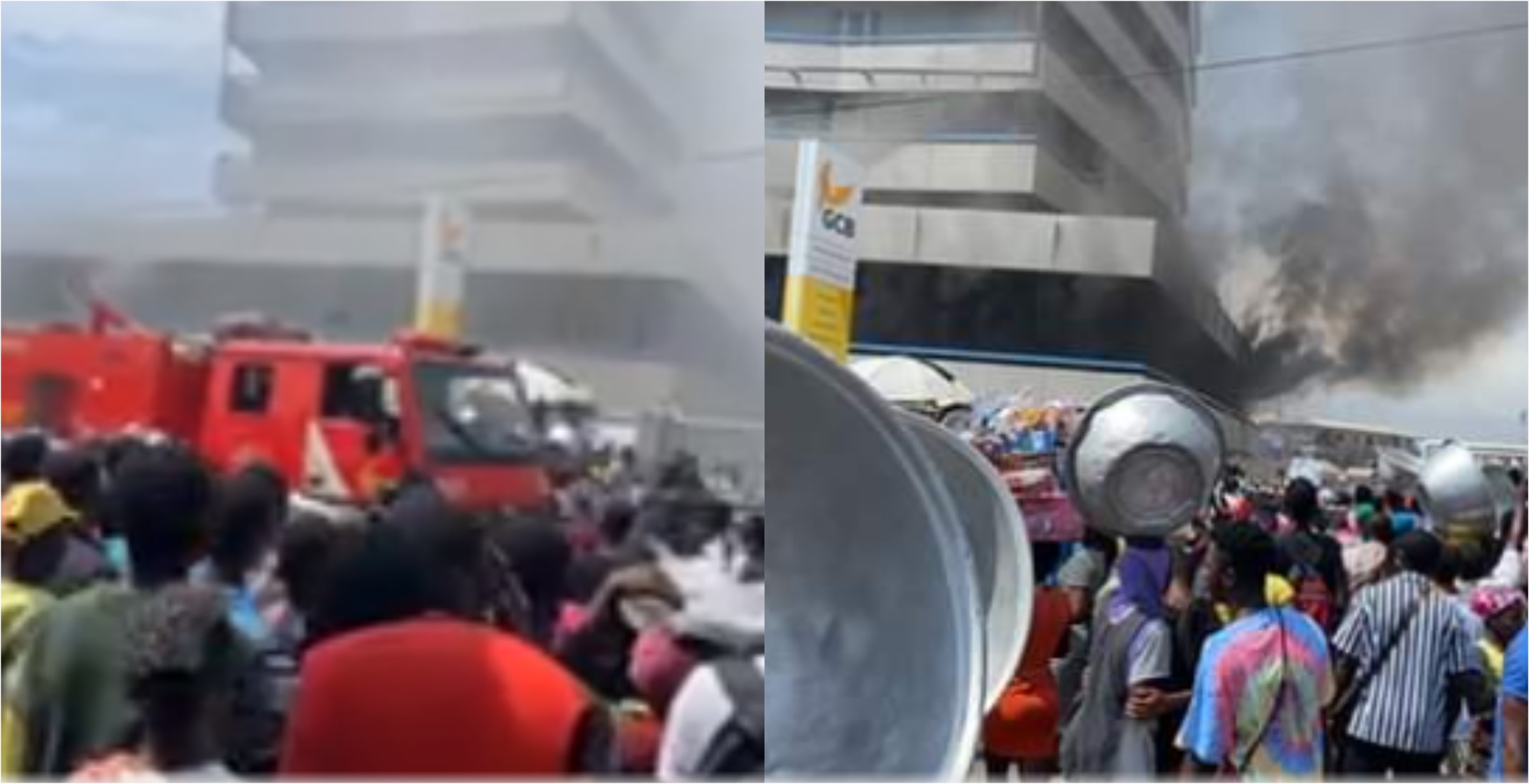 Just in: Fire guts Ghana Commercial Bank office at Kantamanto (Video)