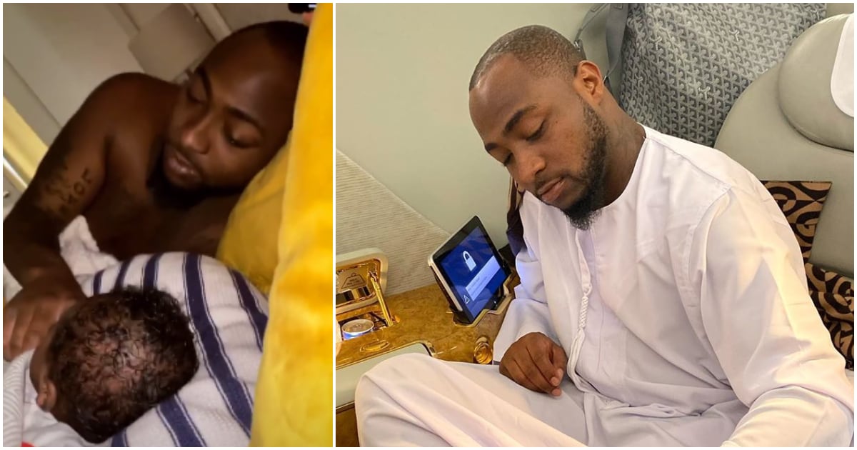 Davido shows off his baby Ifeanyi Adeleke in adorable post (photo)