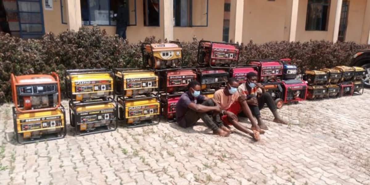 To mark his 26th birthday: Reactions as 26-year-old Nigerian Man Steals 26 Generators, Photo Goes Viral