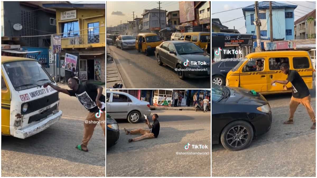 Dancing on the road/man dared drivers in Lagos.
