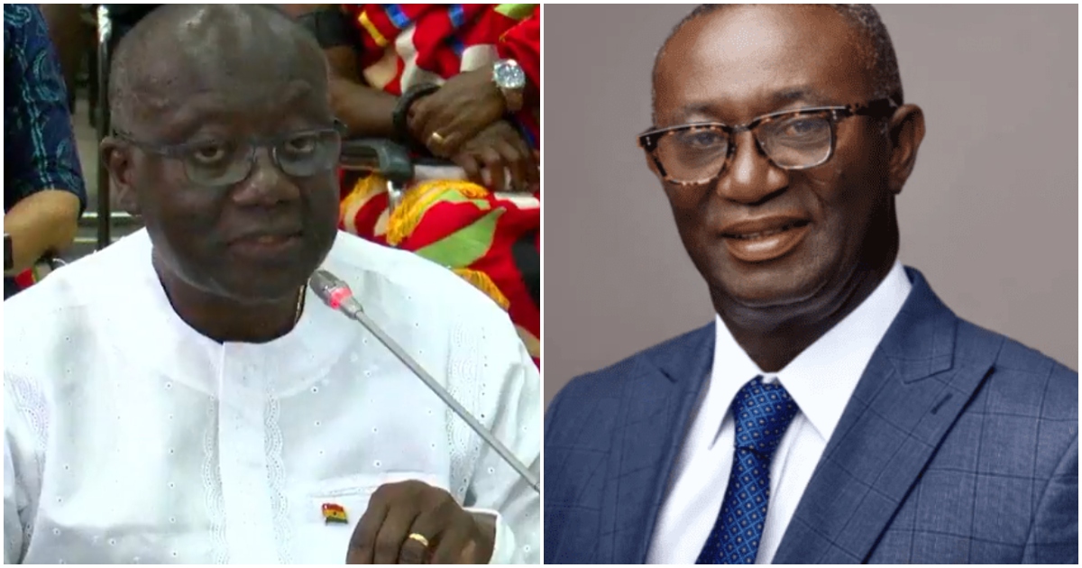 Andy Appiah Kubi (R) leads a group of 98 NPP MPs pushing for Ofori-Atta's dismissal.