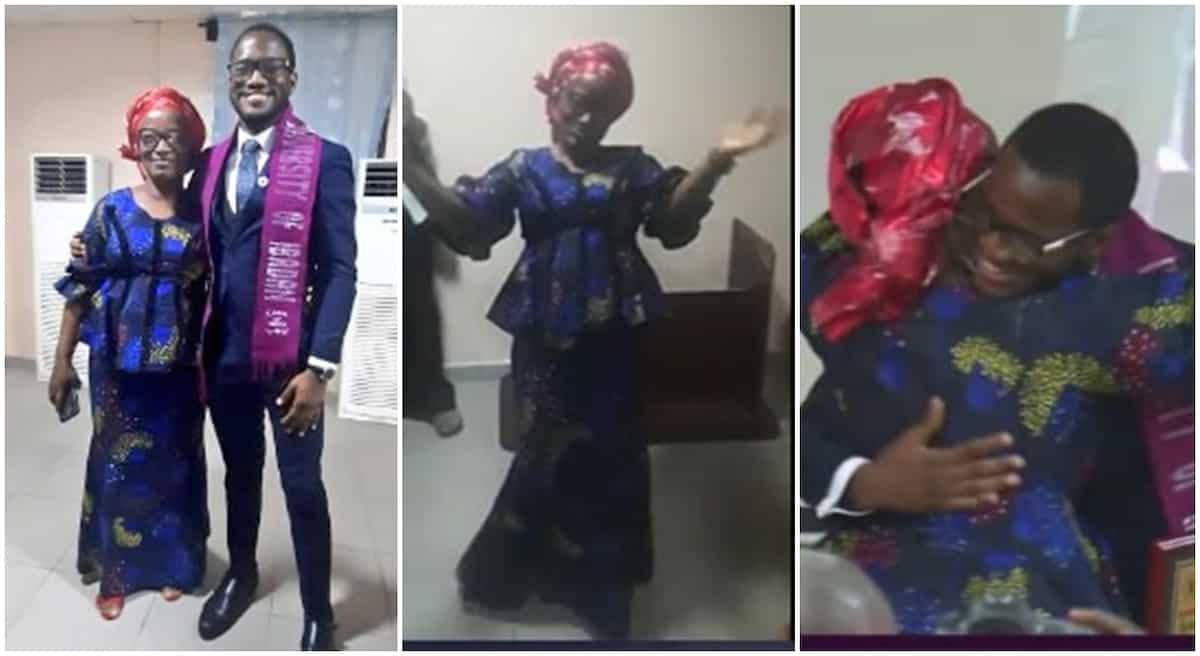 "A doctor insulted my mother": Nigerian mum dances with pride as son graduates med school, video goes viral