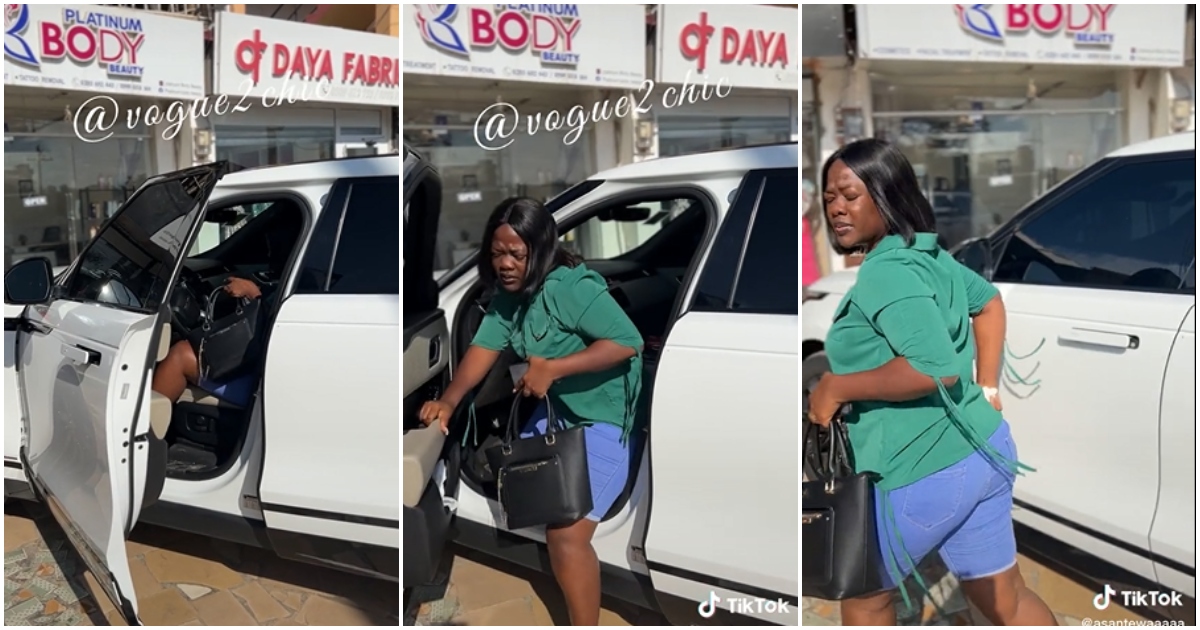 Asantewaa: Famous TikToker Drives To Boutique In Range Rover; Fans Impressed