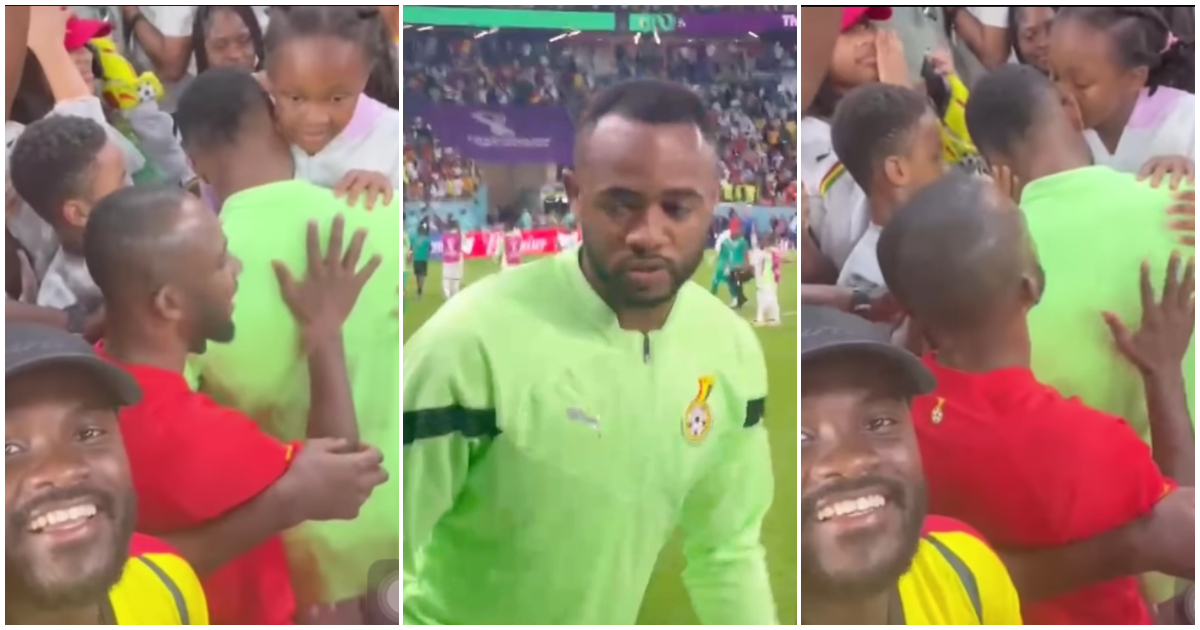 Proud girl: Jordan Ayew's daughter hugs and kisses him in emotional video after Ghana-South Korea World Cup game